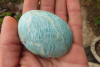 Polished Blue Amazonite Galets  x 12 From Madagascar - Toprock Gemstones and Minerals 