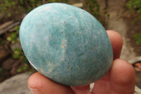 Polished Blue Amazonite Galets  x 12 From Madagascar - Toprock Gemstones and Minerals 