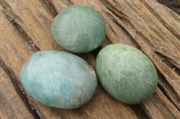 Polished Blue Amazonite Galets  x 12 From Madagascar - Toprock Gemstones and Minerals 