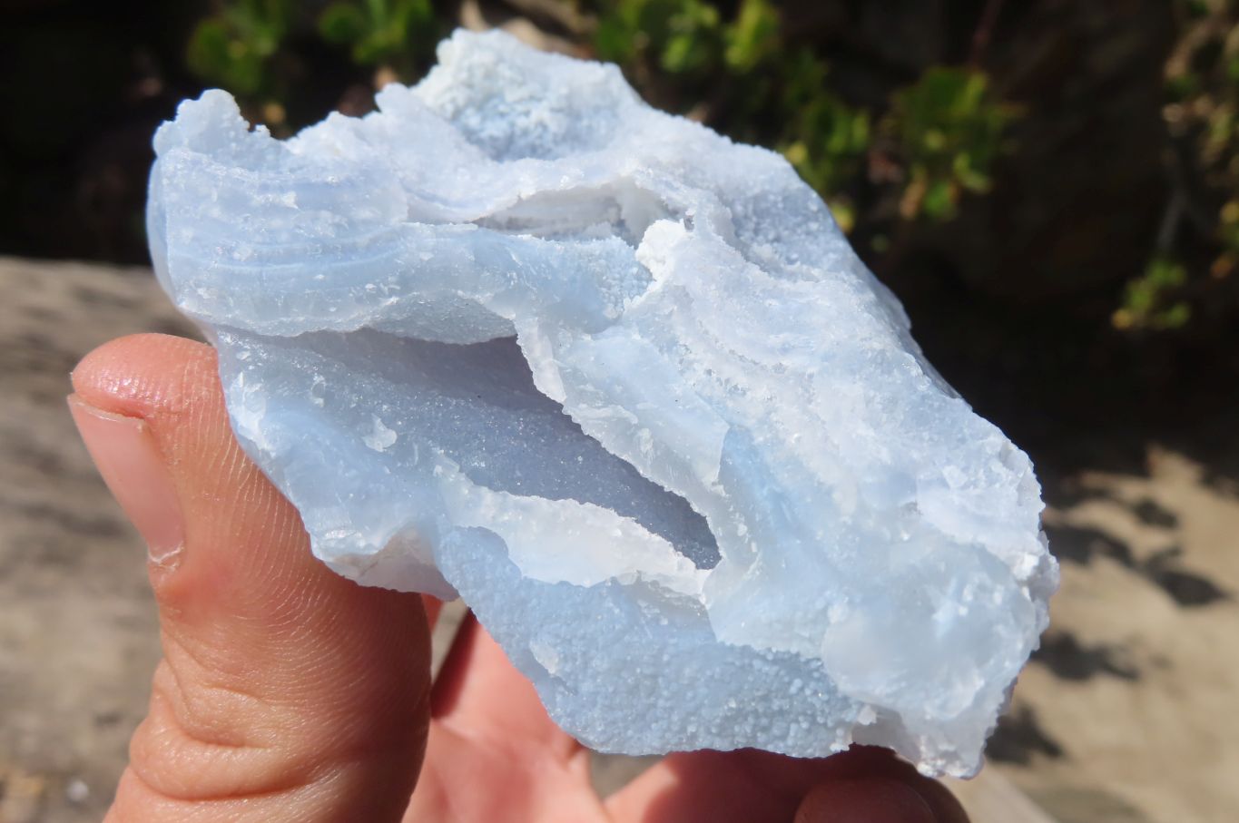 Natural Etched Blue Chalcedony Specimens x 6 From Nsanje, Malawi - Toprock Gemstones and Minerals 