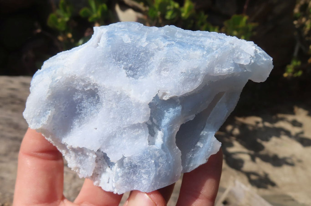 Natural Etched Blue Chalcedony Specimens x 6 From Nsanje, Malawi - Toprock Gemstones and Minerals 