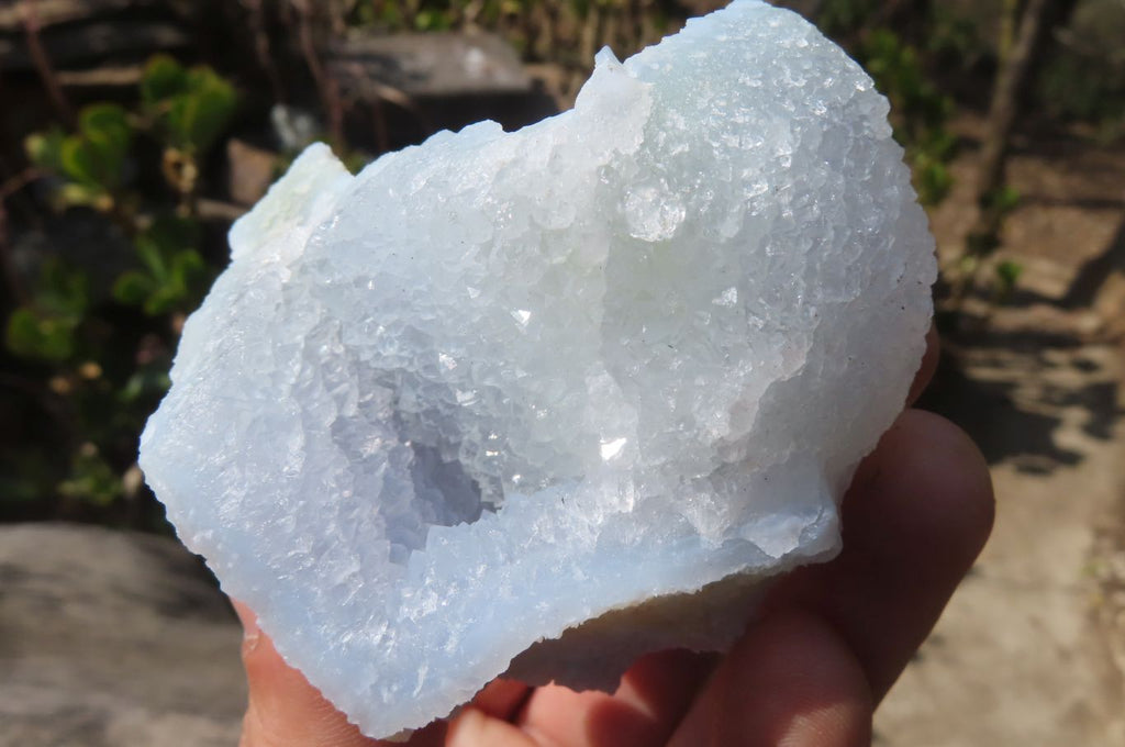 Natural Etched Blue Chalcedony Specimens x 6 From Nsanje, Malawi - Toprock Gemstones and Minerals 