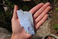 Natural Etched Blue Chalcedony Specimens x 6 From Nsanje, Malawi - Toprock Gemstones and Minerals 