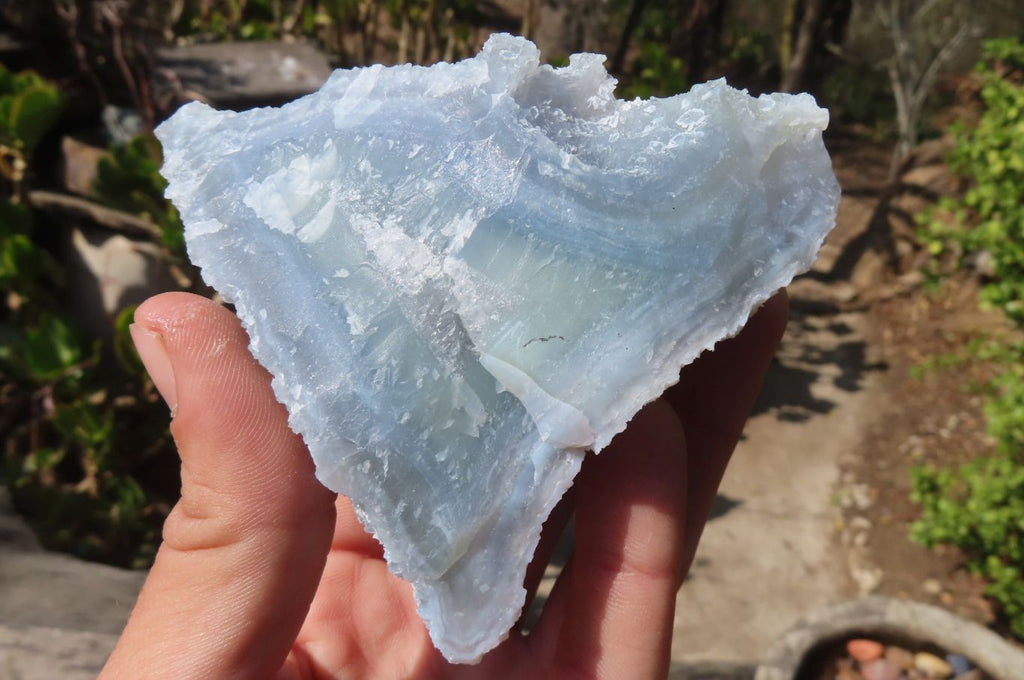 Natural Etched Blue Chalcedony Specimens x 6 From Nsanje, Malawi - Toprock Gemstones and Minerals 