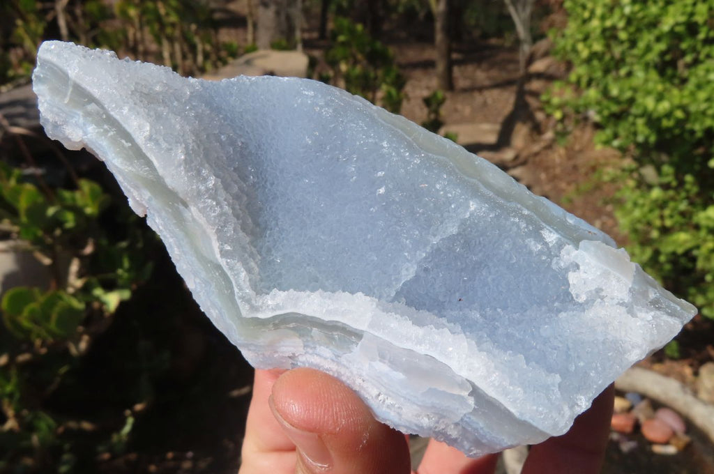 Natural Etched Blue Chalcedony Specimens x 6 From Nsanje, Malawi - Toprock Gemstones and Minerals 