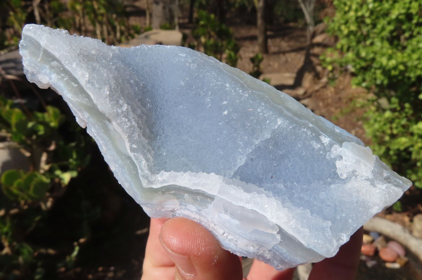 Natural Etched Blue Chalcedony Specimens x 6 From Nsanje, Malawi - Toprock Gemstones and Minerals 