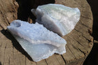 Natural Etched Blue Chalcedony Specimens x 6 From Nsanje, Malawi - Toprock Gemstones and Minerals 