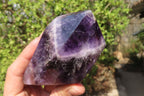 Polished Chevron Amethyst Points x 2 From Zambia - Toprock Gemstones and Minerals 