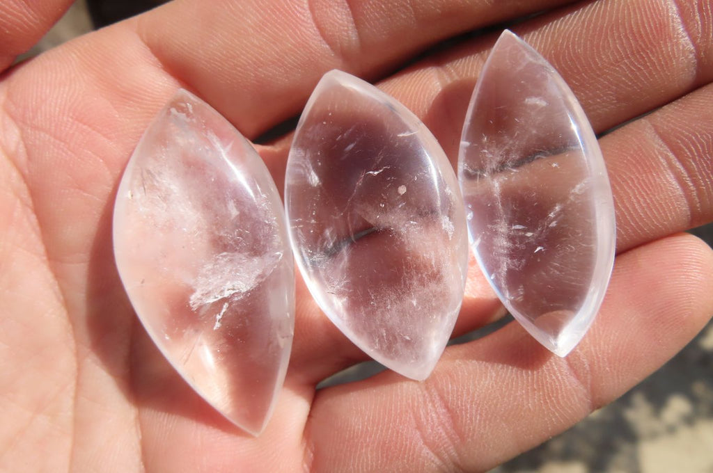 Polished Clear Quartz "Angel Tears" pendant pieces x 20 From Madagascar - Toprock Gemstones and Minerals 