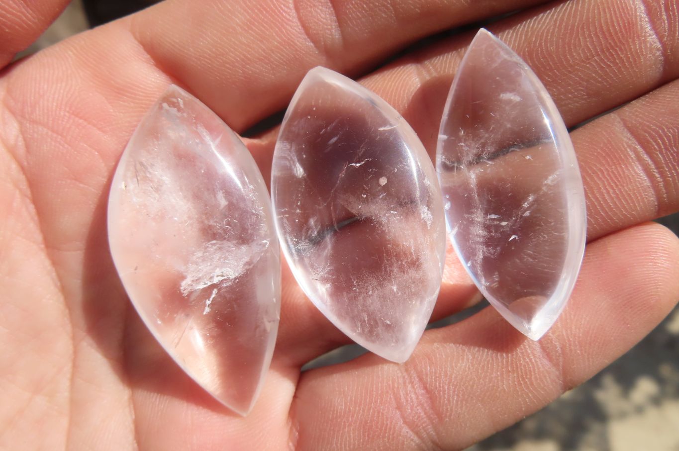Polished Clear Quartz "Angel Tears" pendant pieces x 20 From Madagascar - Toprock Gemstones and Minerals 