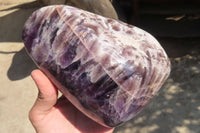 Polished Chevron Amethyst Standing Free Form x 1 From Madagascar - Toprock Gemstones and Minerals 