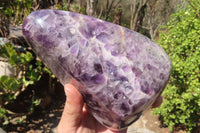 Polished Chevron Amethyst Standing Free Form x 1 From Madagascar - Toprock Gemstones and Minerals 