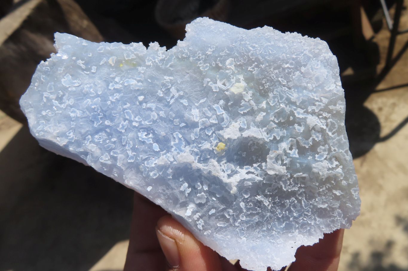 Natural Etched Blue Chalcedony Specimens x 6 From Nsanje, Malawi - Toprock Gemstones and Minerals 