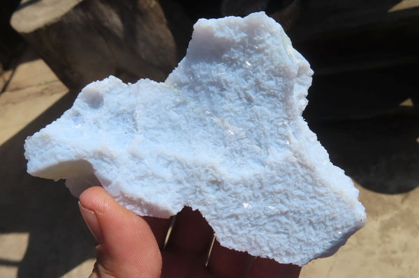 Natural Etched Blue Chalcedony Specimens x 6 From Nsanje, Malawi - Toprock Gemstones and Minerals 