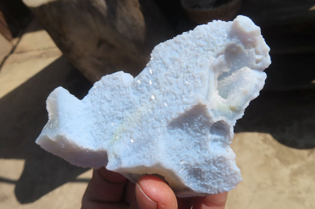 Natural Etched Blue Chalcedony Specimens x 6 From Nsanje, Malawi - Toprock Gemstones and Minerals 