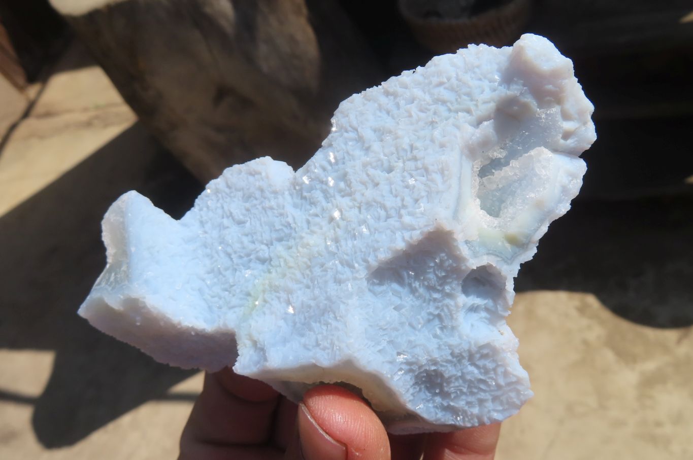 Natural Etched Blue Chalcedony Specimens x 6 From Nsanje, Malawi - Toprock Gemstones and Minerals 