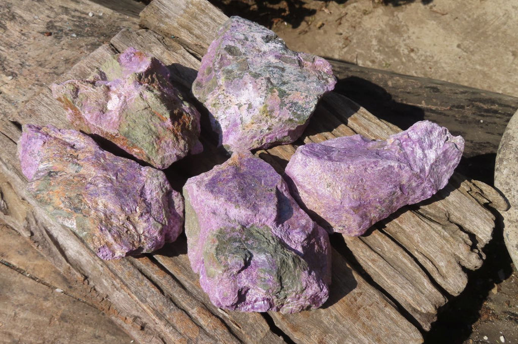 Natural Stichtite & Serpentine Specimens x 5 From Barberton, South Africa - Toprock Gemstones and Minerals 