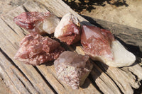 Natural Red Hematoid Phantom Quartz Cluster x 5 From Karoi, Zimbabwe - Toprock Gemstones and Minerals 