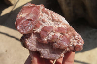 Natural Red Hematoid Phantom Quartz Cluster x 5 From Karoi, Zimbabwe - Toprock Gemstones and Minerals 