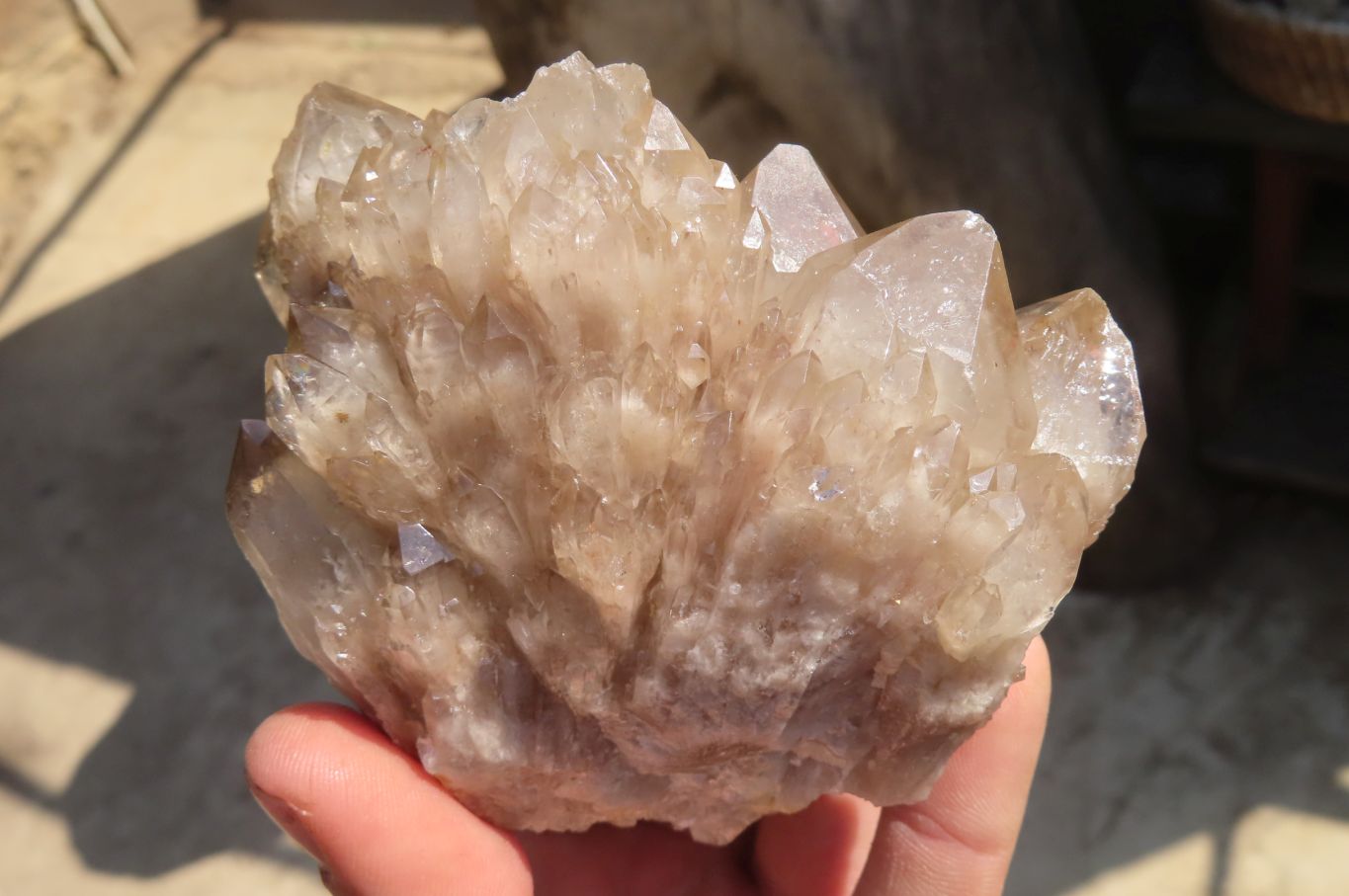 Natural Smokey Quartz Clusters x 2 From Luena, Congo - Toprock Gemstones and Minerals 