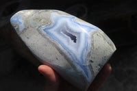 Polished Blue Lace Agate Standing Free Forms x 1 From Nsanje, Malawi - Toprock Gemstones and Minerals 