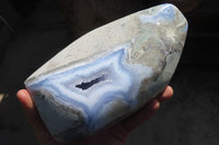 Polished Blue Lace Agate Standing Free Forms x 1 From Nsanje, Malawi - Toprock Gemstones and Minerals 