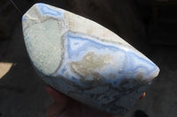 Polished Blue Lace Agate Standing Free Forms x 1 From Nsanje, Malawi - Toprock Gemstones and Minerals 