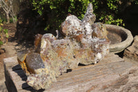 Natural Fluorescent Hyalite Opal On Smokey Quartz Specimen x 1 From Erongo, Namibia - Toprock Gemstones and Minerals 