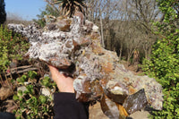 Natural Fluorescent Hyalite Opal On Smokey Quartz Specimen x 1 From Erongo, Namibia - Toprock Gemstones and Minerals 