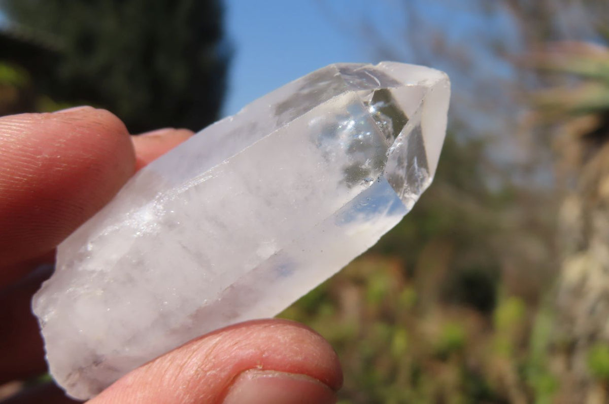 Natural Single Clear Quartz Crystals x 35 From Mpika, Zambia - Toprock Gemstones and Minerals 