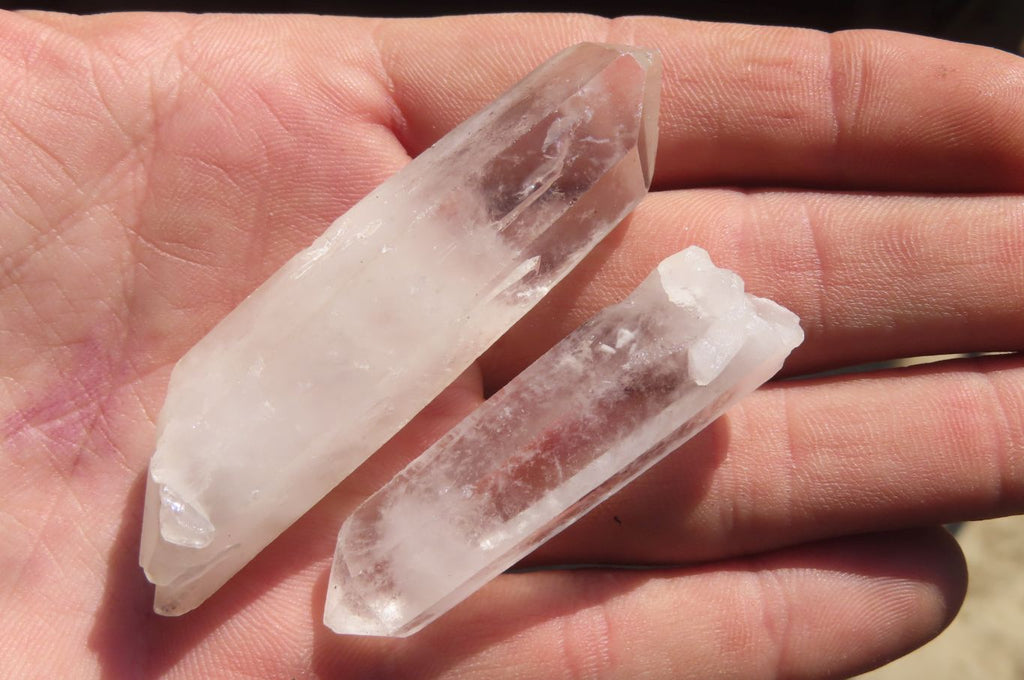 Natural Single Clear Quartz Crystals x 35 From Mpika, Zambia - Toprock Gemstones and Minerals 