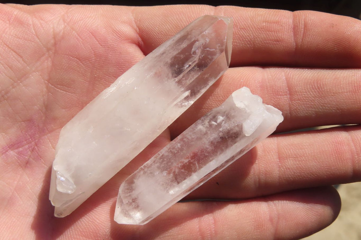 Natural Single Clear Quartz Crystals x 35 From Mpika, Zambia - Toprock Gemstones and Minerals 