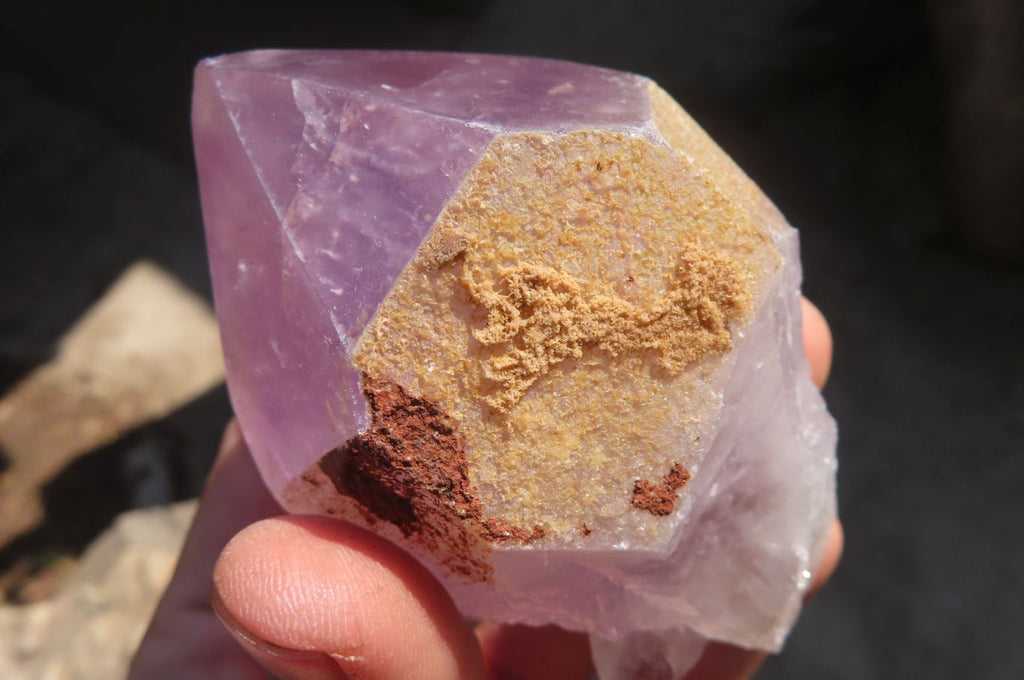 Polished Single Jacaranda Amethyst Crystals x 6 From Mumbwe, Zambia - Toprock Gemstones and Minerals 