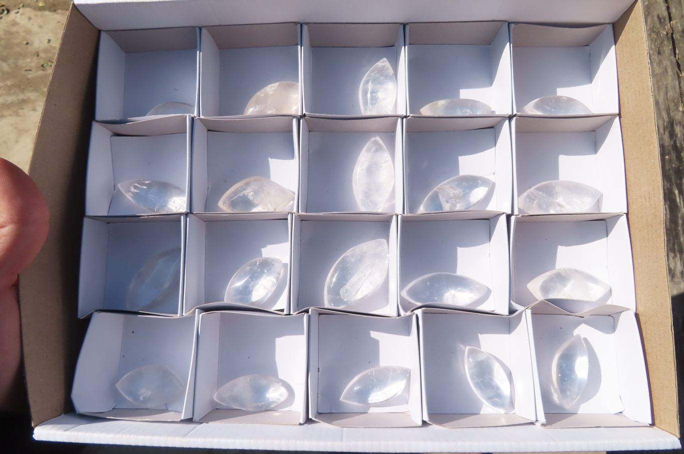 Polished Clear Quartz "Angel Tears" pendant pieces x 20 From Madagascar - Toprock Gemstones and Minerals 