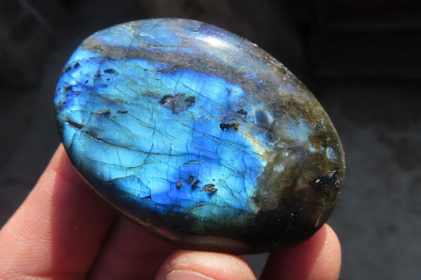 Polished Labradorite Galet / Palm Stones x 12 From Tulear, Madagascar - Toprock Gemstones and Minerals 