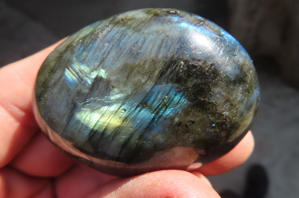 Polished Labradorite Galets / Palm Stones x 12 From Tulear, Madagascar - Toprock Gemstones and Minerals 