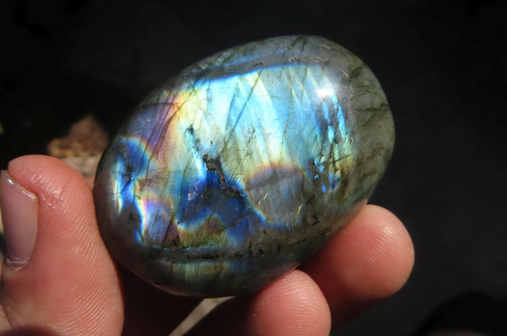 Polished Labradorite Galets / Palm Stones x 12 From Tulear, Madagascar - Toprock Gemstones and Minerals 