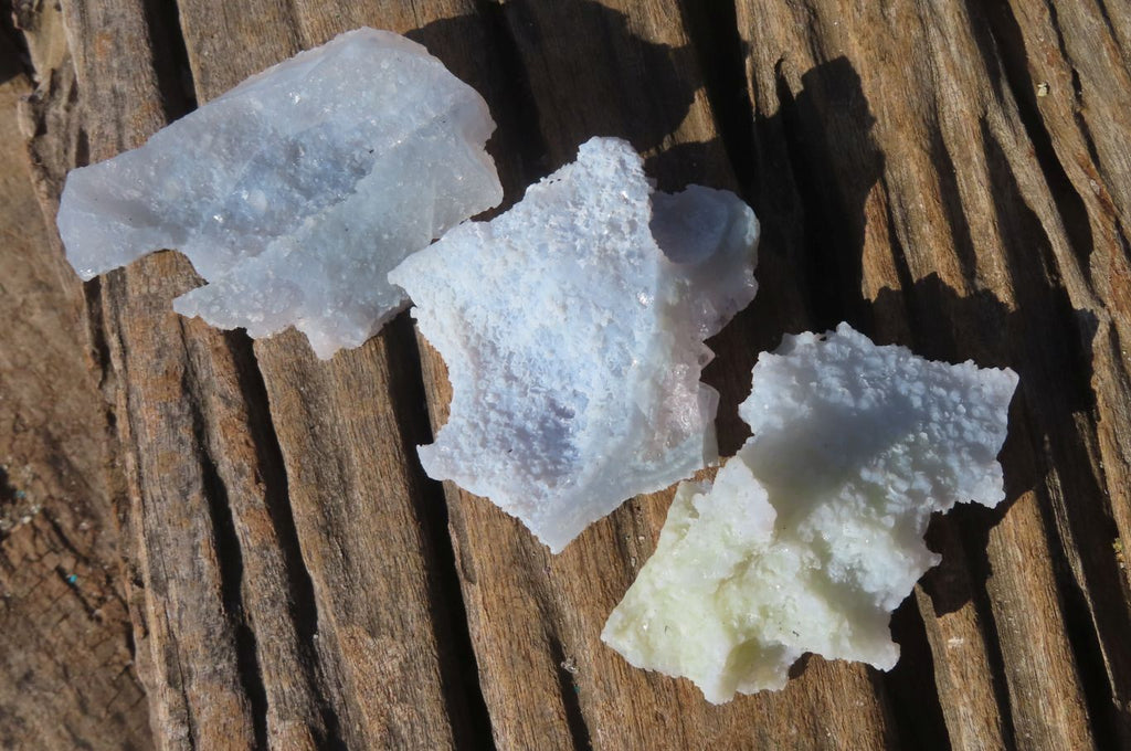 Natural Etched Blue Chalcedony Specimens x 24 From Nsanje, Malawi - Toprock Gemstones and Minerals 