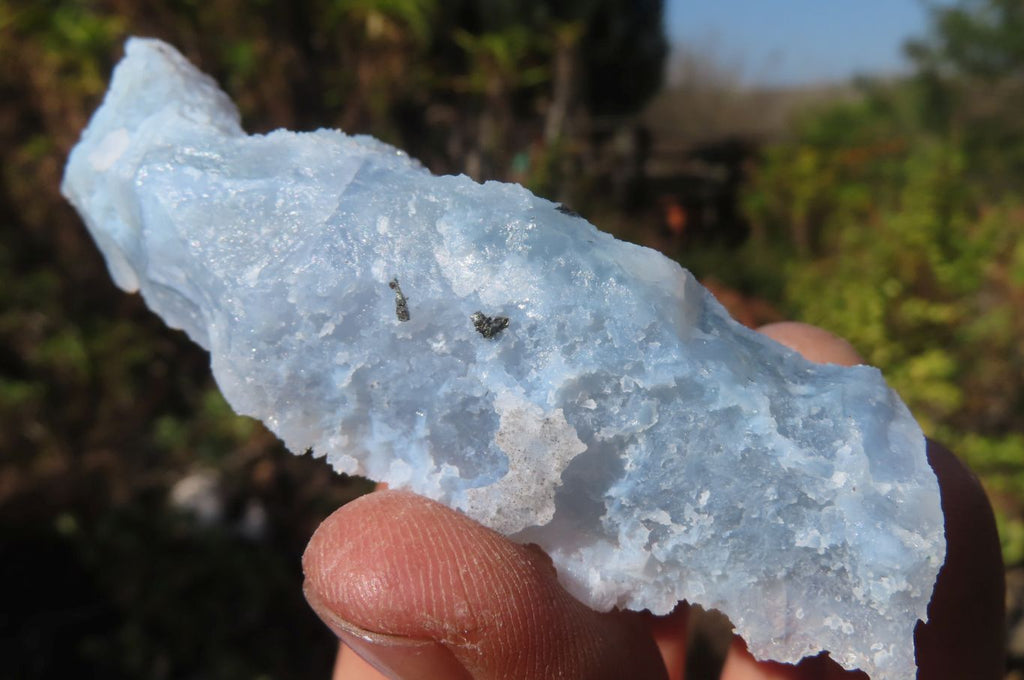 Natural Etched Blue Chalcedony Specimens x 24 From Nsanje, Malawi - Toprock Gemstones and Minerals 