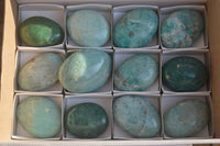Polished Amazonite Galet / Palm Stones x 12 From Ambositra, Madagascar
