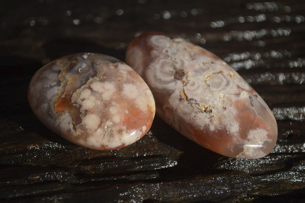 Polished Ocean Flower Agate Galet / Palm Stones x 12 From Antsahalova, Madagascar - Toprock Gemstones and Minerals 