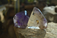 Polished Window Amethyst Crystals x 6 From Ankazobe, Madagascar - Toprock Gemstones and Minerals 