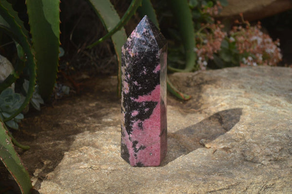 Polished Rhodonite Point x 1 From Madagascar - Toprock Gemstones and Minerals 