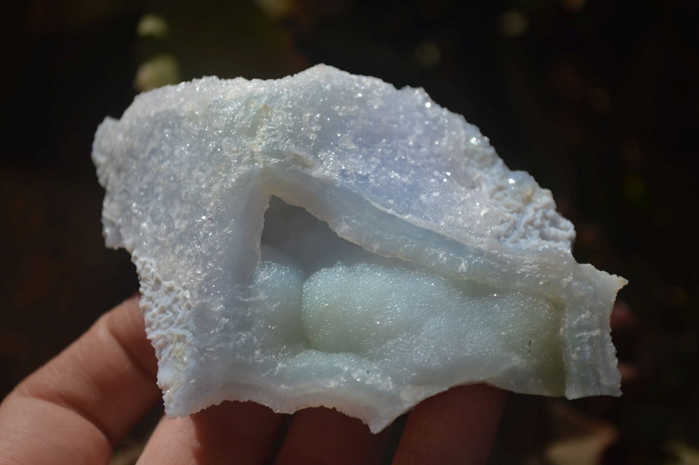 Natural Etched Blue Chalcedony Specimens x 6 From Nsanje, Malawi - Toprock Gemstones and Minerals 