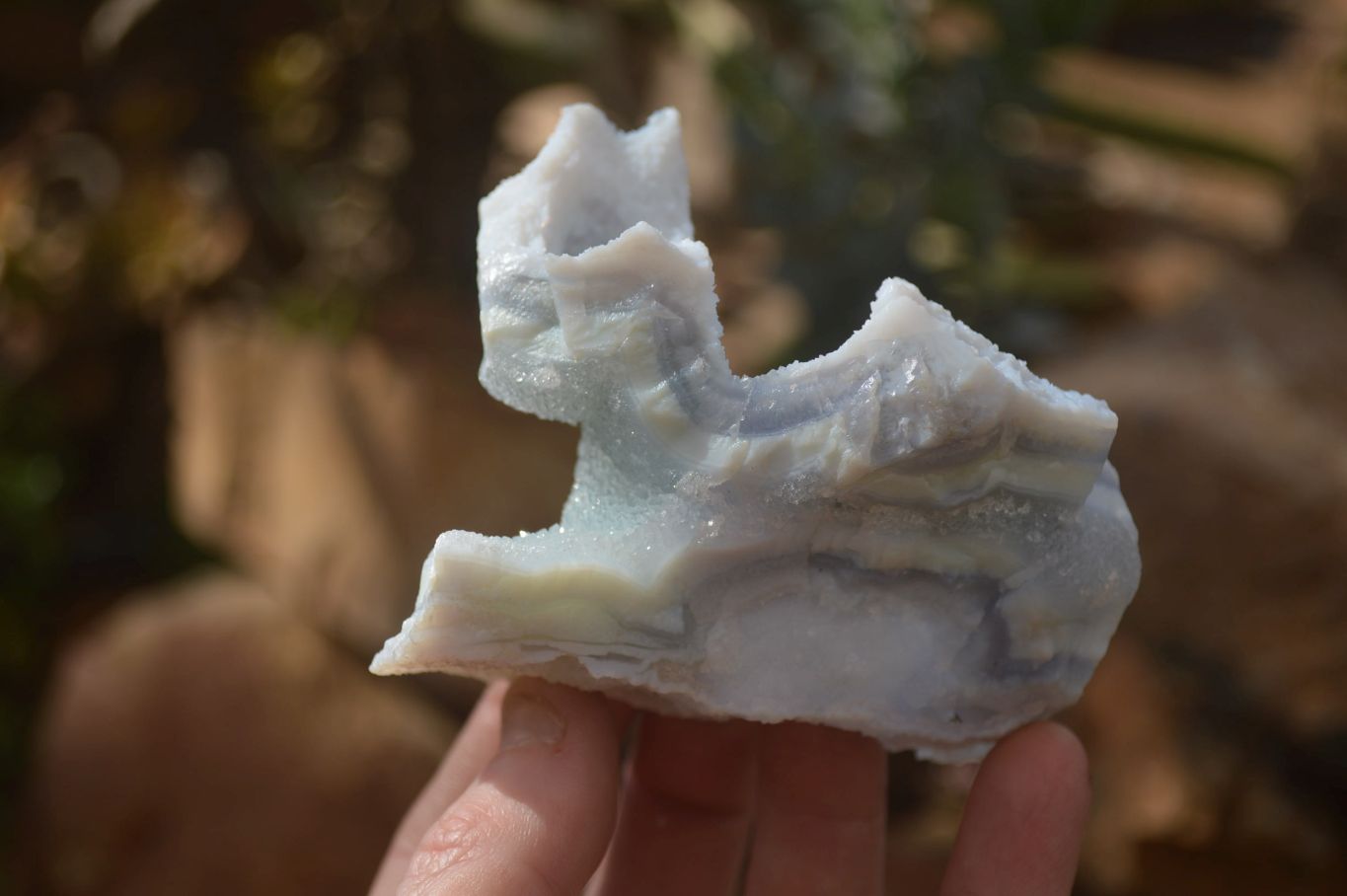 Natural Etched Blue Chalcedony Specimens x 6 From Nsanje, Malawi - Toprock Gemstones and Minerals 