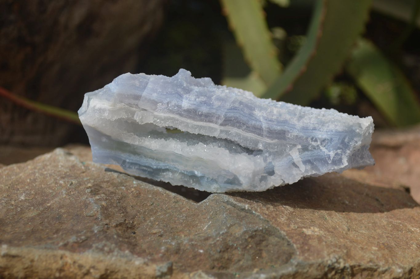Natural Etched Blue Chalcedony Specimens x 6 From Nsanje, Malawi - Toprock Gemstones and Minerals 