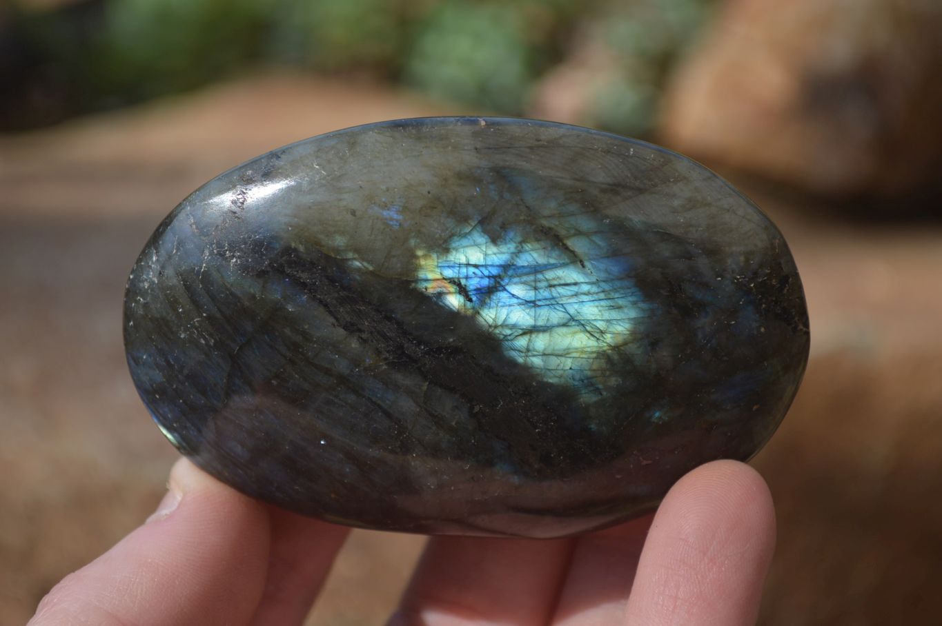 Polished Labradorite Galets / Palm Stones x 12 From Tulear, Madagascar - Toprock Gemstones and Minerals 