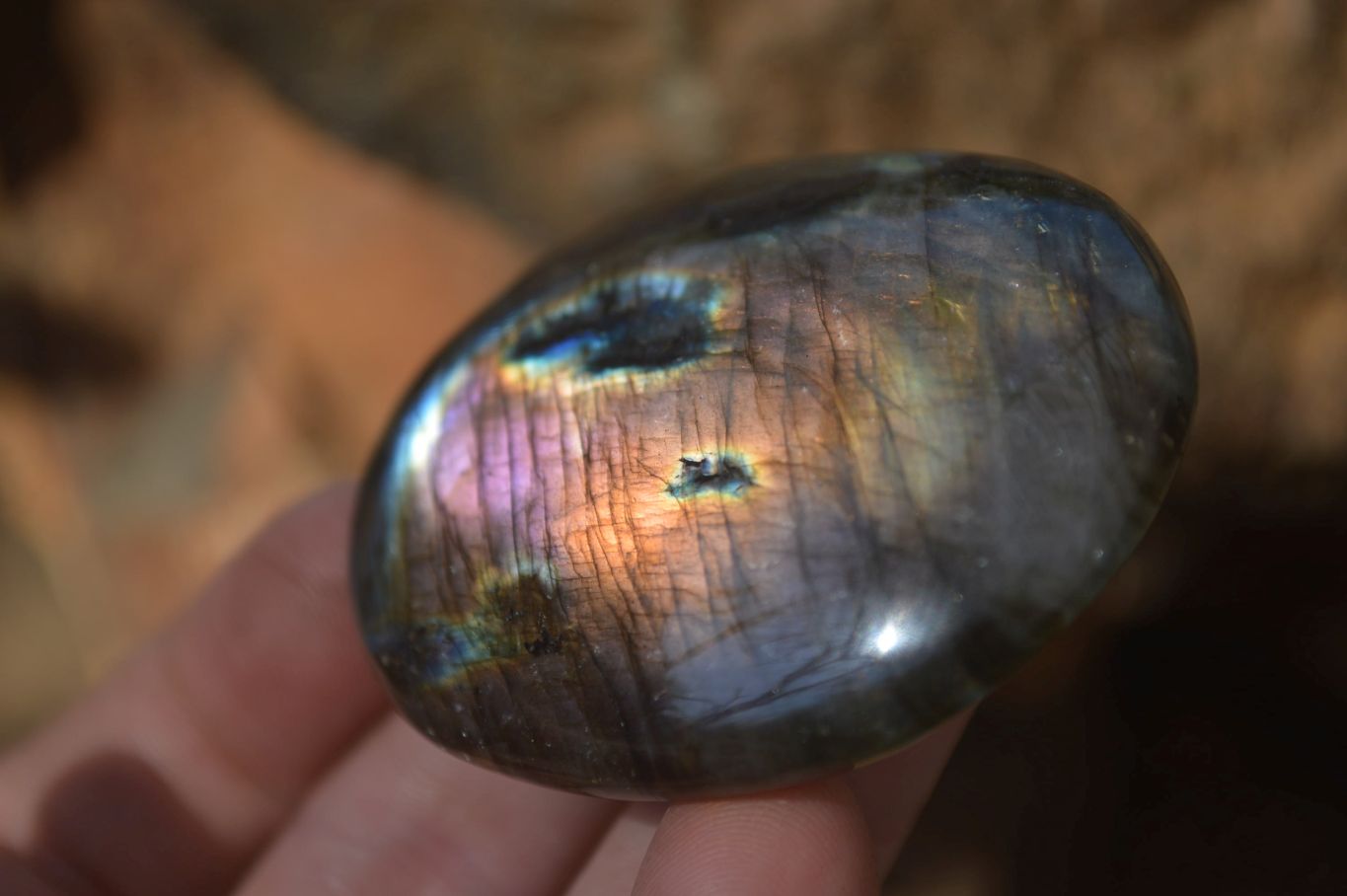 Polished Labradorite Galets / Palm Stones x 12 From Tulear, Madagascar - Toprock Gemstones and Minerals 