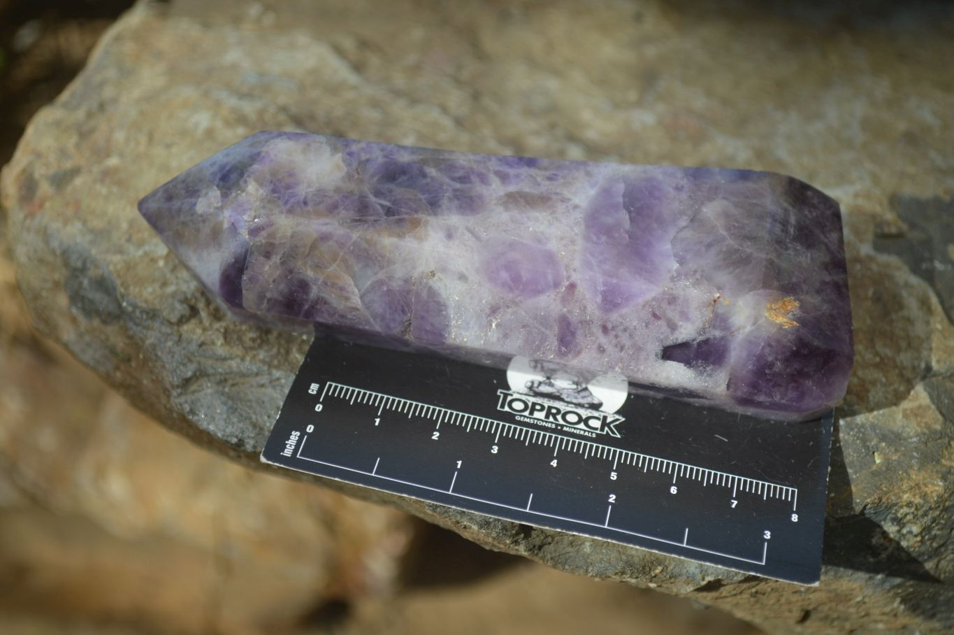 Polished Chevron Amethyst Crystals x 3 Zambia - Toprock Gemstones and Minerals 