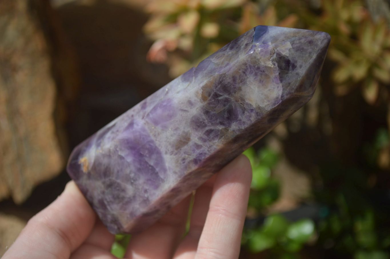 Polished Chevron Amethyst Crystals x 3 Zambia - Toprock Gemstones and Minerals 